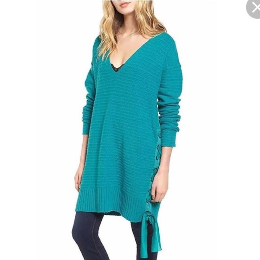 NWT Free People Heart it Laces Sweater in Sky